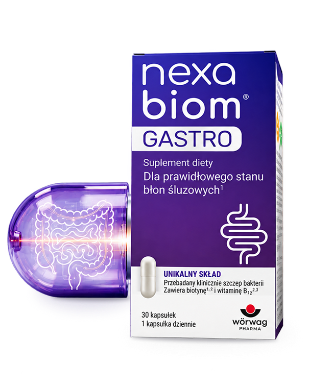 nexabiom® GASTRO - opakowanie i kapsułka